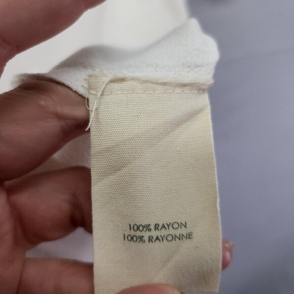 Elizabeth and James Shirt Size Medium Drapey Top V-Neck Shark Bite Hem - Picture 10 of 12